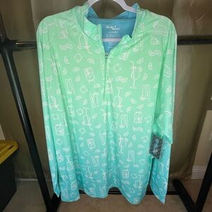 1/4 Golf Birdies Mint Green Lightweight Shirt Jacket